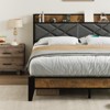 homfan Bed Frame, Upholstered Headborad with Storage and Charing Station, Tufted Design Bed Frame, Steel Slats Support, No Box Spring Needed - 4 of 4