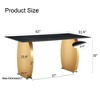 CENGHU Modern Rectangular Dining Table with 0.4" Patterned Tabletop and Gold Legs,  63" *31.4" *30" Kitchen Table for Kitchen, Dining Room - 4 of 4