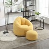 Okak Modern Microfiber Bean Bag Chair Set with High Pressure Foam,Soft Bean Bag Couch with Footrest,Tufted Futon Couch for Living Room - 4 of 4