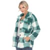 Women's Plaid Shacket -White Mark - 2 of 4