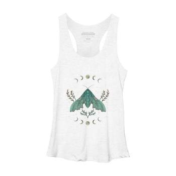 Women's Design By Humans Luna and Moth By EpisodicDrawing Racerback Tank Top