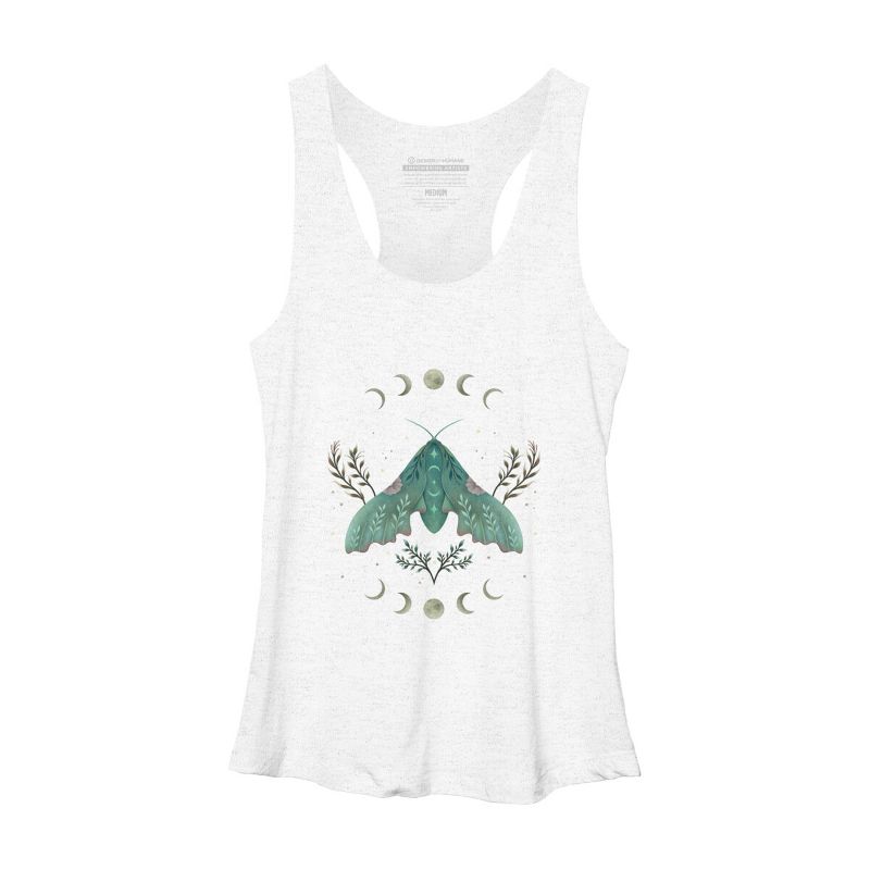 Women's Design By Humans Luna and Moth By EpisodicDrawing Racerback Tank Top, 1 of 4