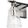 Progress Lighting Cassell 2-Light Vanity Fixture, Brushed Nickel/Matte Black, Clear Glass Shades - 3 of 3