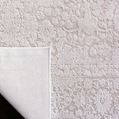 Cream Ivory Floral Hand-knotted Round Area Rug