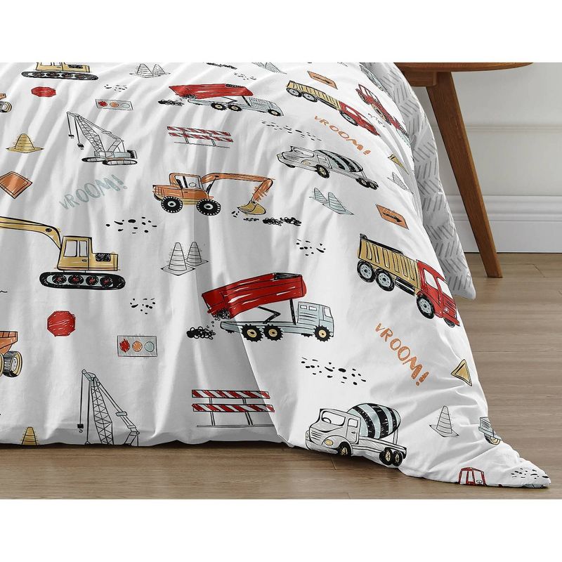 3pc Construction Truck Full/Queen Kids&#39; Comforter Bedding Set - Sweet Jojo Designs, 6 of 9