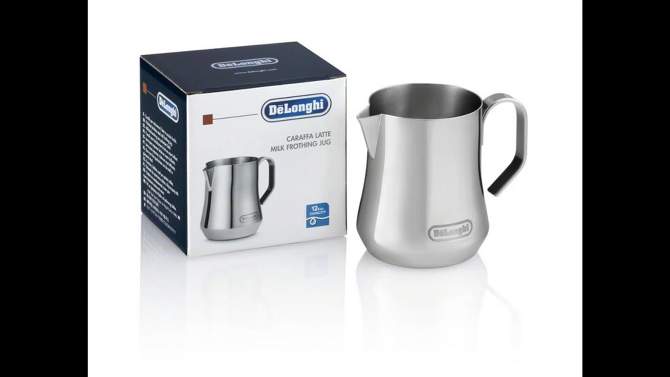 DeLonghi 12 fl oz Milk Frothing Pitcher - Stainless Steel, 2 of 7, play video