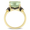 EVERLY JEWELRY | Yellow Silver 5 4/5 ct TGW Green Quartz and Black Sapphire Cocktail Ring - 4 of 4