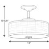 Progress Lighting Inspire 1-Light LED Semi-Flush Mount in Graphite with Summer Linen Shade - 2 of 2
