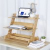 Artloge Bamboo Offices Standing Desk Converter Laptop Compture Standup Desk Riser with 7 Adjustable Levels & Earphone Holder for Home Office - 2 of 4