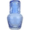 Elle Decor 2-Piece Carafe Set, Bedside Night Water Carafe, Glass Pitcher and Cup that Doubles as a Lid, Perfect for Desktop/Shelf (Blue) - 2 of 4
