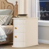 Lirago, Wood End Table with 2 Drawers - Fully Assembled Narrow Nightstand/Side Table, Off-White - 2 of 4
