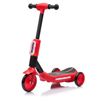VisioGear 2 in1 Kids Ride On Three-Wheel Balance Scooter, Toy for Kids, Wider Pedal for Kids 3-6, Red, 24.8"*12.2"*27.2"