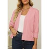 Women's 3/4 Sleeve Open Front Cropped Cardigan Sweater Elegant Shrugs for Women - 3 of 4