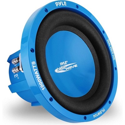 10" Dual Voice Coil Subwoofer for Deep Bass, 1000 Watt Power, Blue Injection Molded Cone, 4 Ohm