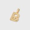 14K Gold Dipped Cubic Zirconia Ribbed Letter Charm - A New Day™ Gold - 2 of 2