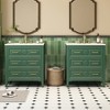 Vynxaria 60 Inch Sage Green Free Standing Bathroom Vanity with Ceramic Sink One Unit Solid Wood Cabinet Three Soft Close Drawers Retro Style - 4 of 4