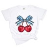 Simply Sage Market Women's Coquette Patriotic Cherries Short Sleeve Garment Dyed Tee - 2 of 4
