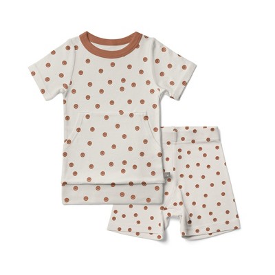 Goumikids Kids Viscose From Bamboo + Organic Cotton S/s Biker Set, 10-12, happy dot