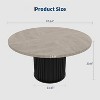 47Inch Industrial Round Dining Table for 4-6 People, Dining Room Table with Sturdy Waveform Metal Pedestal Base, for Dining Room, Kitchen - 2 of 4