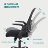 DOMETOUR Ergonomic Office Home Desk Mesh Fixed Armrest Black - 4 of 4