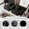 Whisen Modern Oversized Modular Sectional Sofa with 2 Ottoman, 2 Seat Sparkling Chenille Fabric and 4 Pillows, 4-Piece DIY Combination - 4 of 4