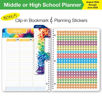 Global Datebooks Secondary Student Planner AY 2024-2025 - Matrix Style - 8.5"x11" (Rainbow Silhouette)