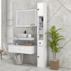 Kleankin Open Shelves Bathroom Storage Cabinet, Door Cabinets, Toilet Paper Cabinet - 3 of 4