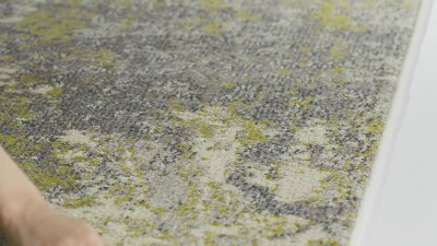 Monaco Green and Turquoise Square Synthetic Area Rug