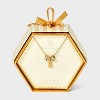 14K Gold Dipped Cubic Zirconia Rondelle B Initial Necklace - A New Day™ Gold - 3 of 4