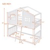 Twin Over Twin House Bunk Bed With Ladder, Wood Bed-White - 3 of 4