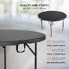 VINGLI Black 48" Round Bi-Folding Commercial Table, 4 Feet Portable Plastic Dining Card Table for Kitchen or Outdoor Party Wedding Event, 1-Pack - 3 of 4