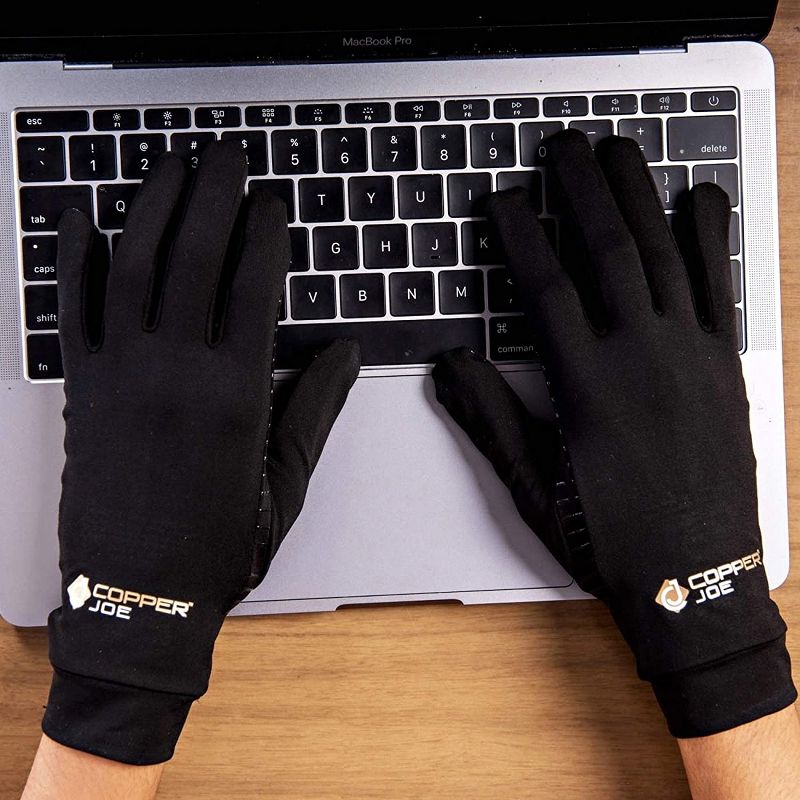 Copper Joe Full Finger Copper Infused Arthritis Hand Compression Gloves-For Computer Typing, Carpal Tunnel, Rheumatoid, Tendonitis. For Men and Women, 2 of 7