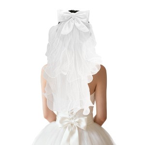 Unique Bargains Hair Clip Wedding Veil White 1 Pc - 1 of 4