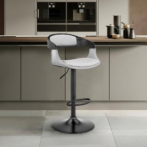 Armen Living Benson Adjustable Bar Stool Gray Black Black Adjustable - 1 of 4