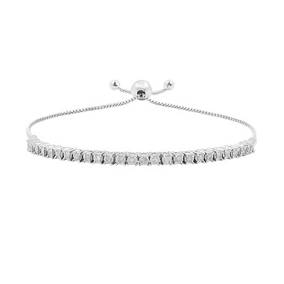 GILDED 1/2 CTTW Natural Diamond Bolo Bracelet in Sterling Silver
