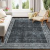 2x6 Modern Bordered Indoor Runner Rug, Machine Washable Runners, Contemporary Geometric Accent Rugs, Non Slip Non Shedding Carpet - 4 of 4