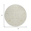 Ivory And Beige Floral Washable Indoor Outdoor Area Rug - 3 of 4
