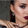 Inside Out Oval Shape Crystal Hoop Earrings for Women Comes with Savlano Gift Box - 4 of 4