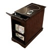 Wood Side Table with Storage Cabinet and Built-In USB Charging Station, Bedside Nightstand for Small Spaces, Living Room or Bedroom-The Pop Home - 3 of 4