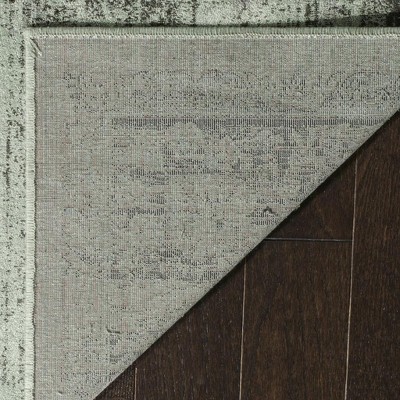 Spruce and Ivory Hand-knotted Rectangular Area Rug 5' x 7'