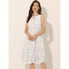 Allegra K Women's Floral Print Summer A-Line Knee Length Sleeveless Pleated Dress - 3 of 4