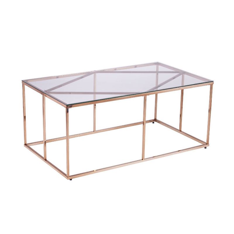 Nicholas Contemporary Glass Top Cocktail Table Champagne - Aiden Lane, 4 of 7