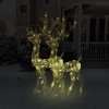 vidaXL Reindeer Christmas Decoration Set of 2 Warm White Acrylic 47.2 in - 2 of 4