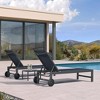 PURPLE LEAF Outdoor Lounge Chair Set Aluminum Patio Chaise Lounger with Side Table and Pillow for Outside Pool Beach Sunbathing Tanning Recliner - 2 of 4