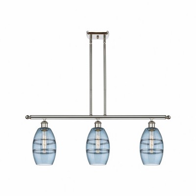 Vaz - 3 Light Stem Hung Island In Industrial Style-8.63 Inches Tall and 36 Inches Wide