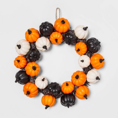 Pumpkins and Black Grass Halloween Wreath - Hyde & EEK! Boutique™