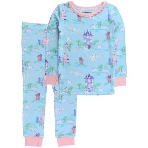 RuffleButts Toddler Girls Viscose from Bamboo Ruffle Long Sleeve Pajama Set, Signature Rear Ruffles - 1 of 2