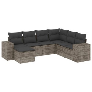 vidaXL Garden Sofa Set Grey and dark grey - 1 of 4
