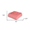 HomeRoots King Coral Cotton Woven Chevron Blanket - 3 of 4