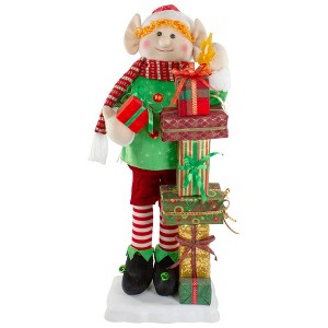 Northlight Lighted Animated Musical Santa's Elf with Star and Presents Christmas Figure - 30" - 1 of 4